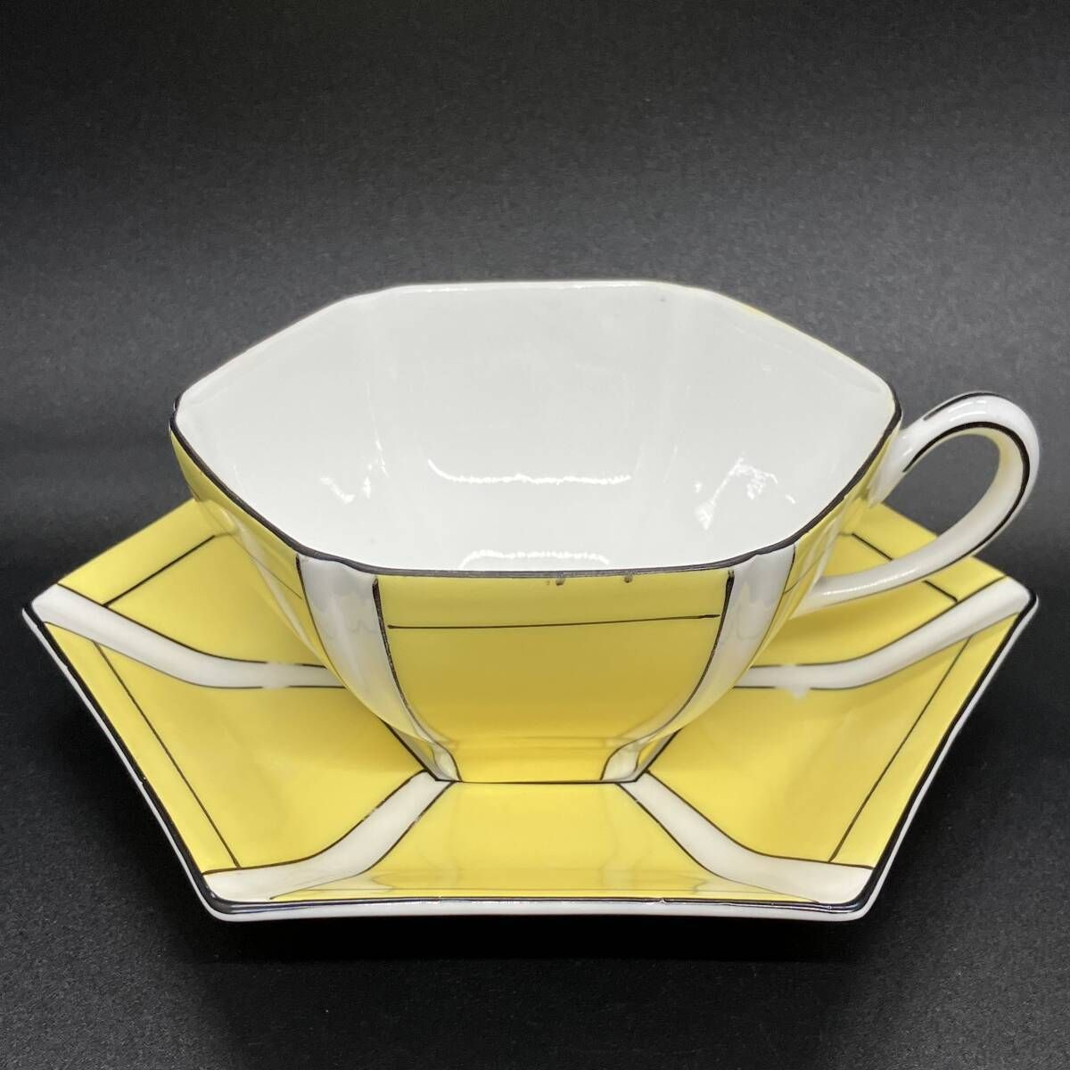 オールドノリタケ アールデコ イエロー ストライプ アンティーク