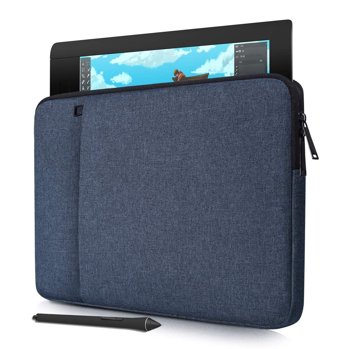 Wacom タブレットスリーブケース 防水 XP-Pen Artist 15.6 Pro、Wacom Cintiq 16/ Cintiq Pro 16、Intuos Pro PTH860、グラフィック描画保護キャリーバッグ(ネイビーブルー) [ネイビーブルー]