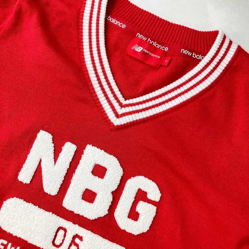 サイズ：1 NEW BALANCE GOLF ニューバランス  コットン混 ニットセーター  レッド系 [240101424233] ゴルフウェア レディース ストスト サイズ：1 NEW BALANCE GOLF ニューバランス コットン混 ニット