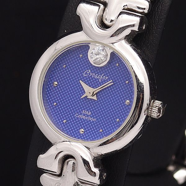 稼働 良品 クロスフォー QZ スターコレクション 紺文字盤 石付 レディース腕時計 NKG - メルカリ