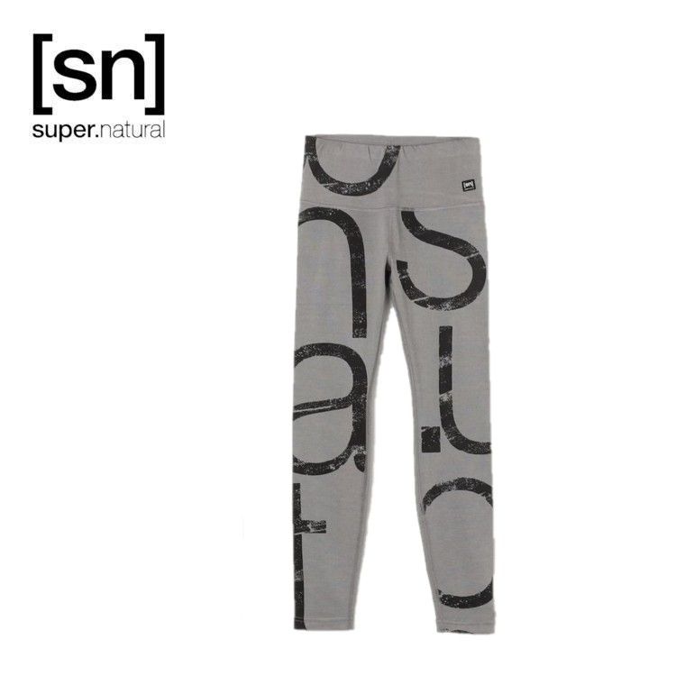 25秋冬 エスエヌ スーパーナチュラル sn super.natural レディース キャピタル ロゴ タイツ snw026330 レギンス インナー メリノウール ヨガ ピラティス フィットネス
