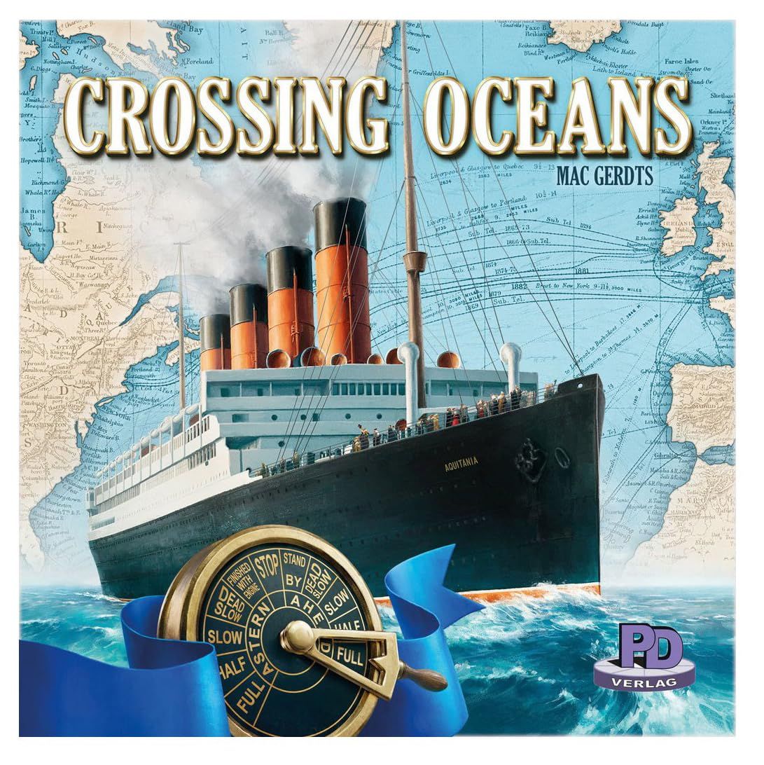 ボードゲーム Crossing Oceans Rio Grande Games 19世紀 海運 会社 オーナー 戦略 艦隊 構築 北大西洋 貿易 ネットワーク 拡大 英語版 日本語説明書なし