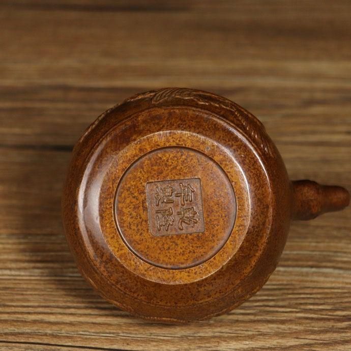 龍鳳茶壺  銅でティーポットを彫る コレクション　工芸品 銅器 重工 彫刻 龍鳳茶壺 茶杯 茶道具 工芸品 置物 - メルカリ