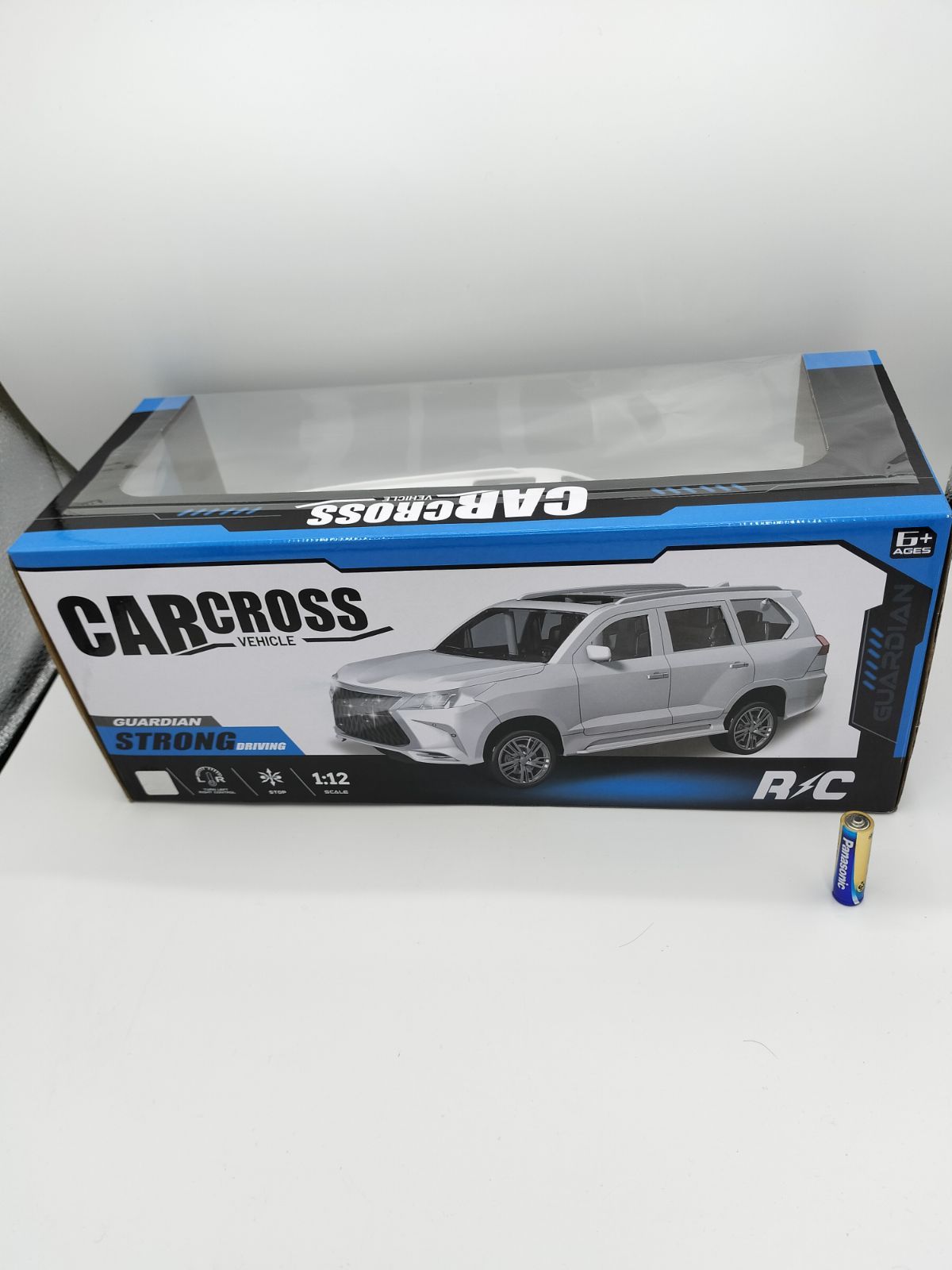 ミニカー CAR CROSS VEHICLE ラジコン 1/12 ホワイト 中古品 ブリキ