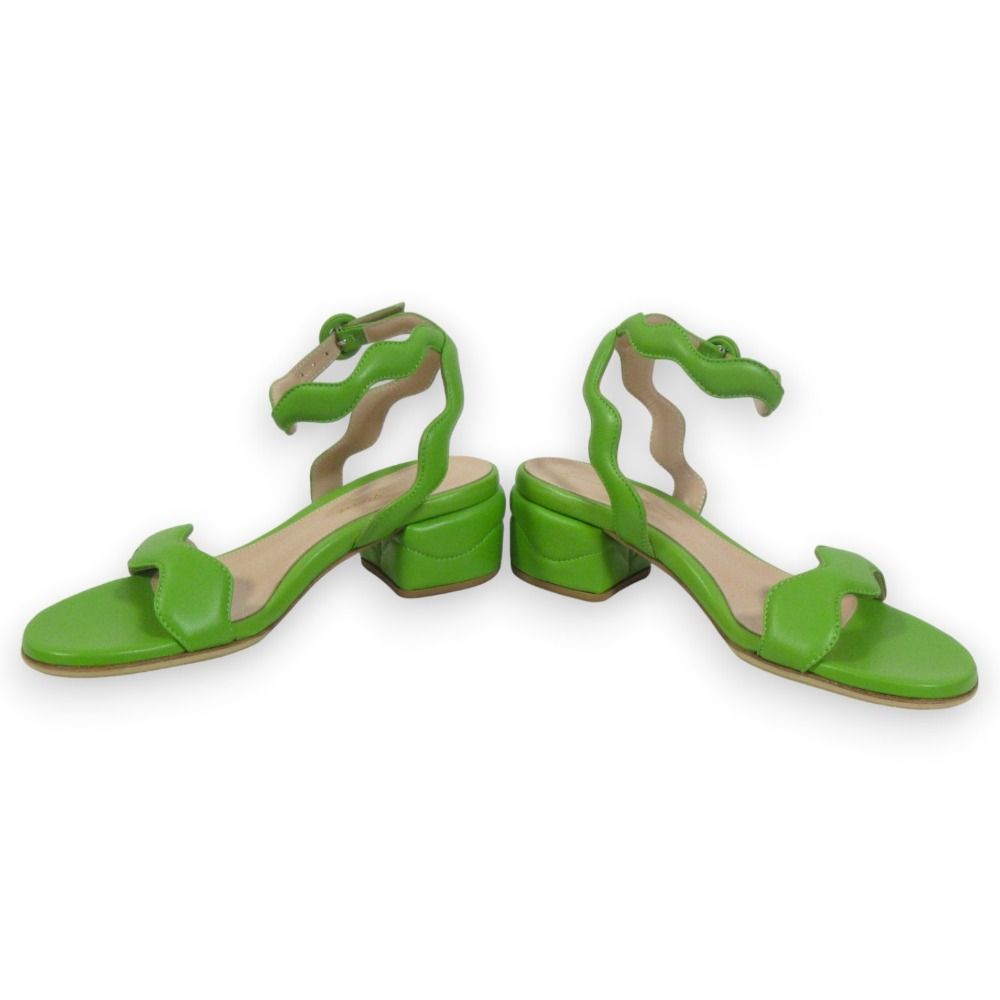 未使用 Gianvito Rossi ジャンヴィトロッシ レザー ウェーブモチーフ  