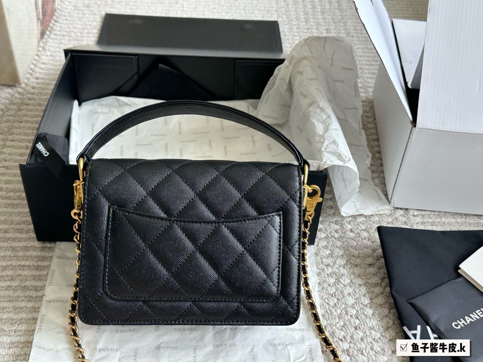 美品【CHANEL】キャビアレザー ルボーイ フラップ バック c161000514_011.jpg