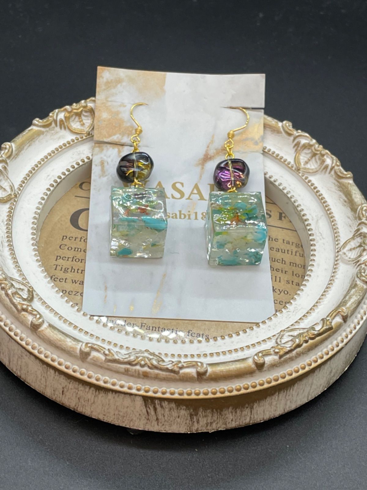 氷のピアス 1130】かち割り氷のピアス／イヤリング 1130】かち割り氷の