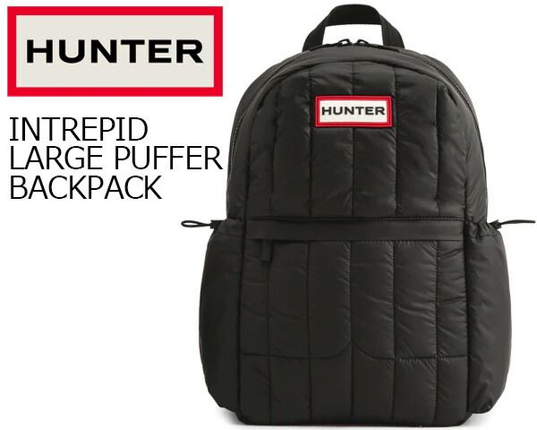 ハンター イントレピッド パファー ラージ バックパック HUNTER ORIGINAL INTREPID LARGE PUFFER BACKPACK BLACK|RED BOX LOGO ubb2241kbm-rbo リュック