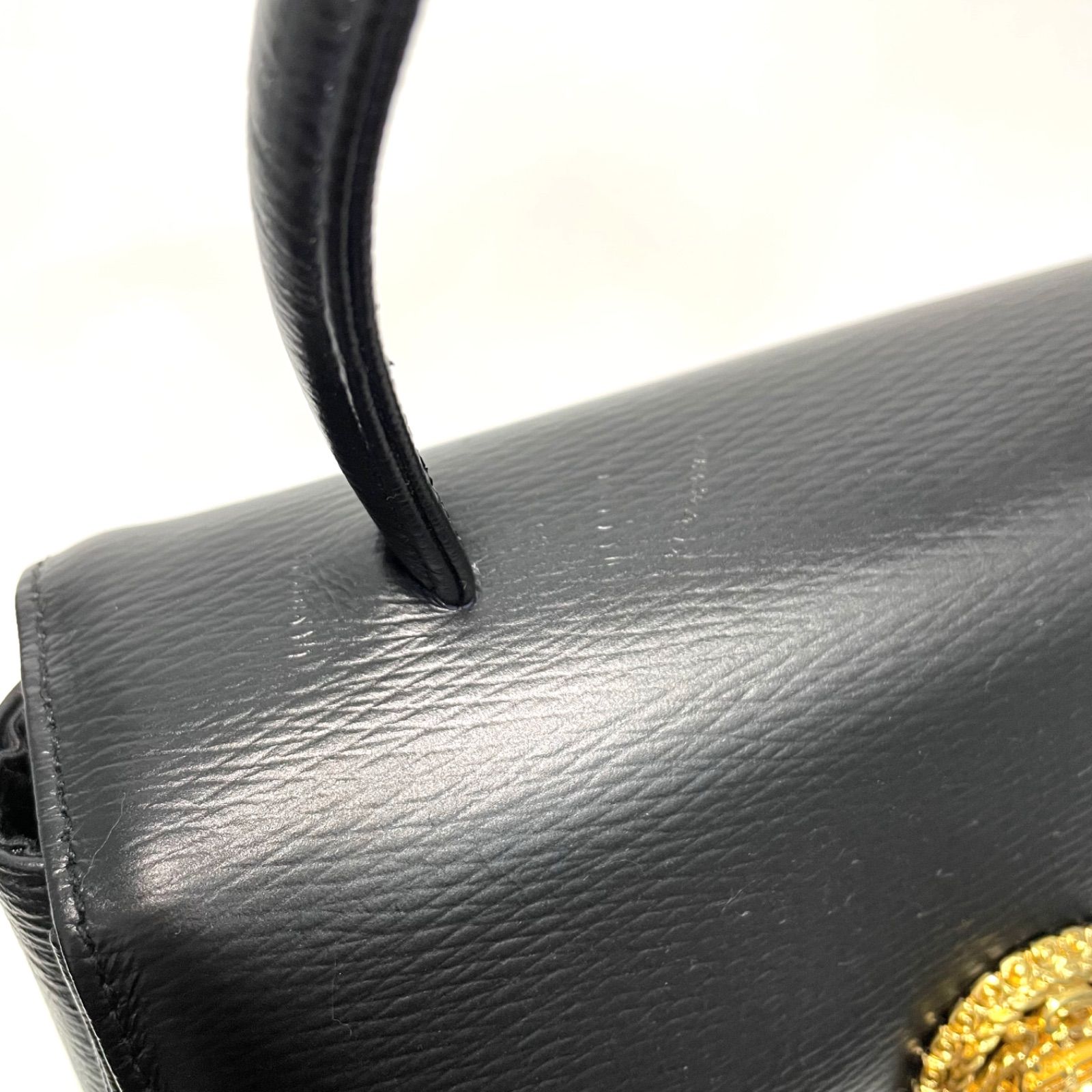 BALENCIAGA バレンシアガ レザー ハンドバッグ ゴールド金具 ブラック 