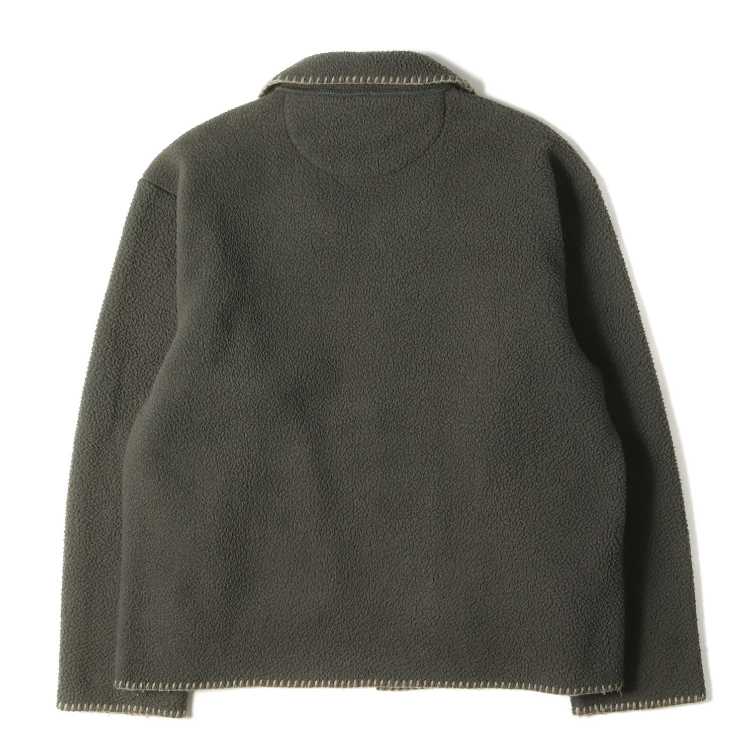 STUSSY ステューシー ジャケット サイズ:M フリースボア ボタンレス ジャケット Woodsy Blanket Stitch Fleece  21AW チャコール アウター ブルゾン シンプル カジュアル ブランド