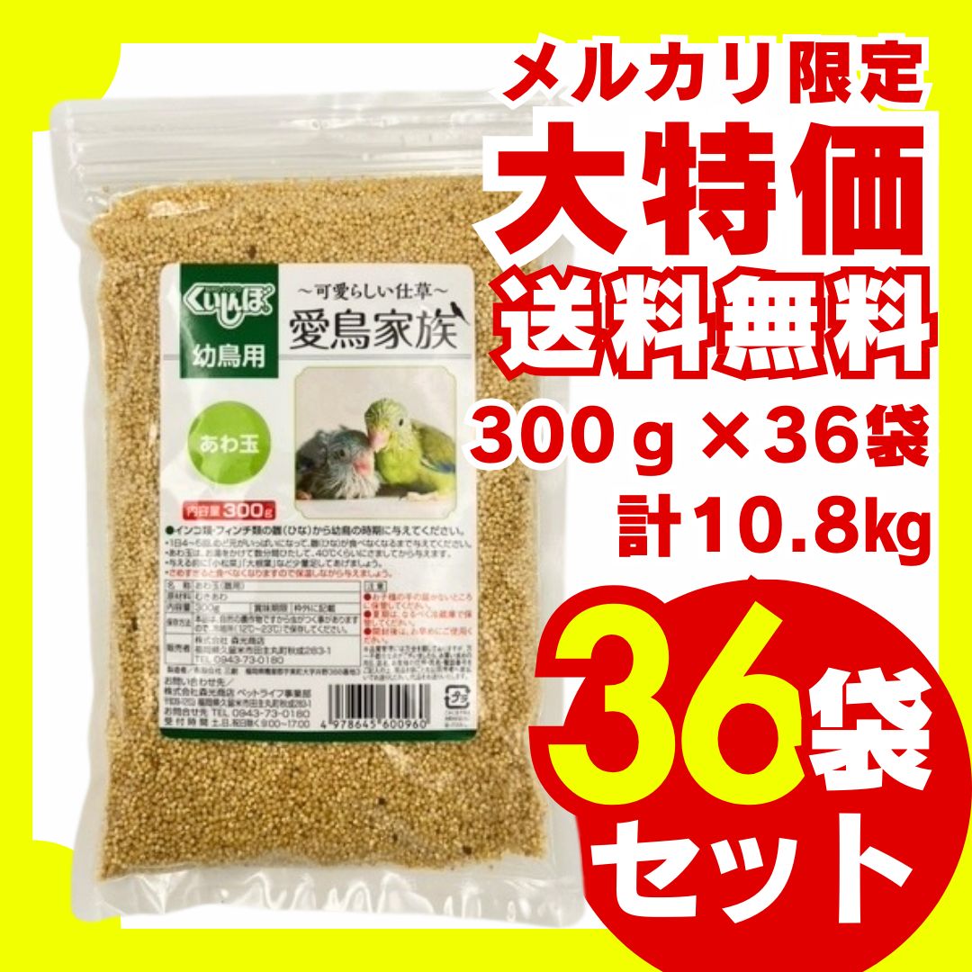 在庫なし 送料無料 愛鳥家族 幼鳥用 あわ玉 300g×36袋セット ひな 鳥の餌 小鳥の餌 国産 大容量 お徳用 まとめ売り ウグイス メジロ ホオジロ コゲラ オオルリ オカメインコ コザクラインコ ボタンインコ セキセイインコ インコ 文鳥