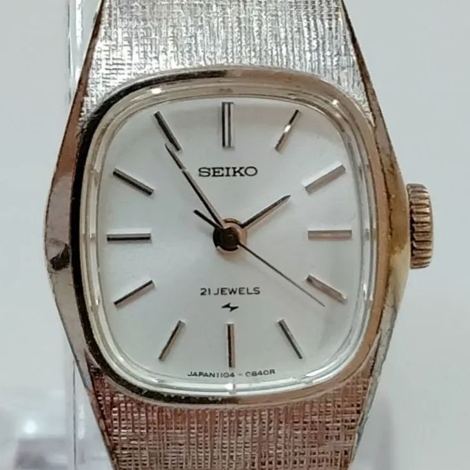 美品 希少ヴィンテージ】セイコー SEIKO 手巻き 腕時計 1104 シルバー