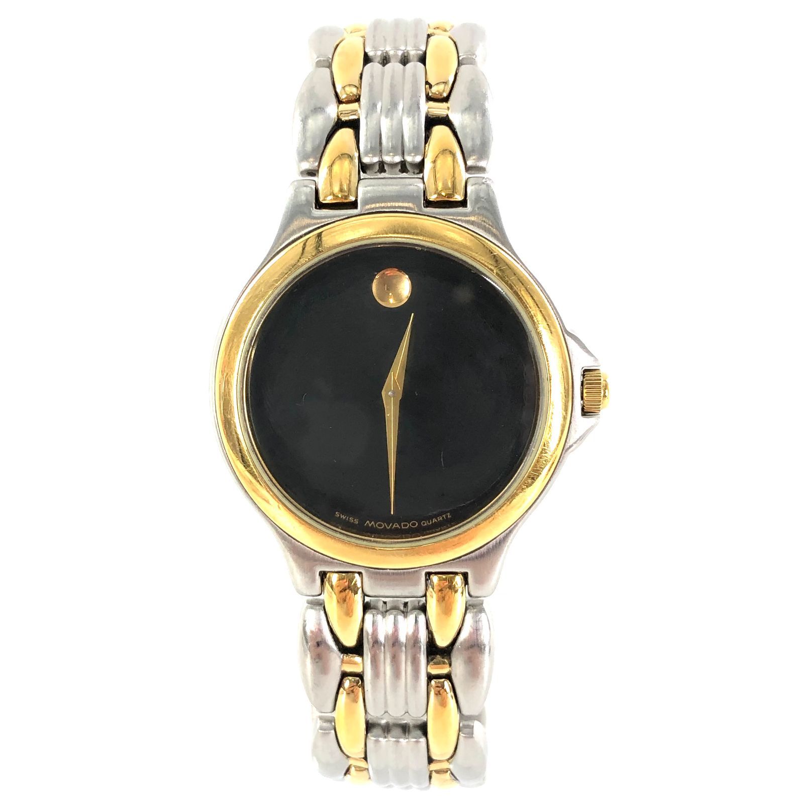 MOVADO モバード 81-E3-828 クォーツ 腕時計 MOVADO 25MM Quartz S-Steel Black Dial Two-Tone Women's Watch