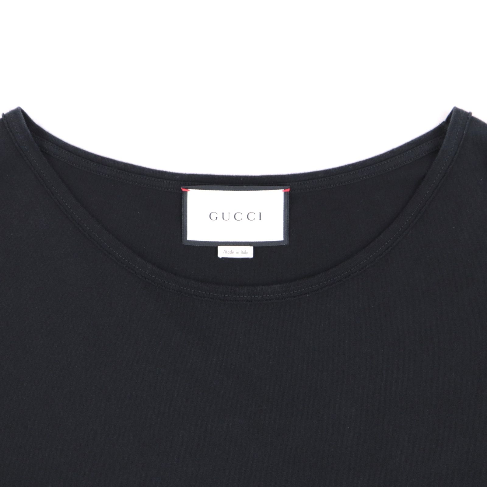 美品 グッチ バックタグ 半袖Tシャツ メンズ 黒 XL コットン GUCCI