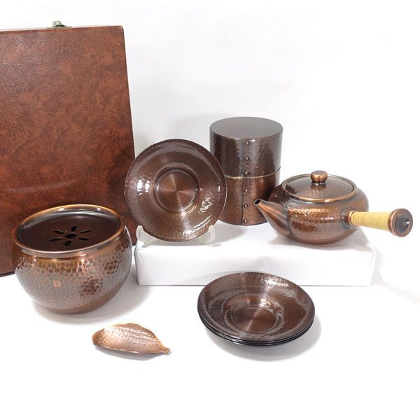 栄美堂 □【茶道具】栄美堂/珠光 純銅製 茶器道具 茶道具