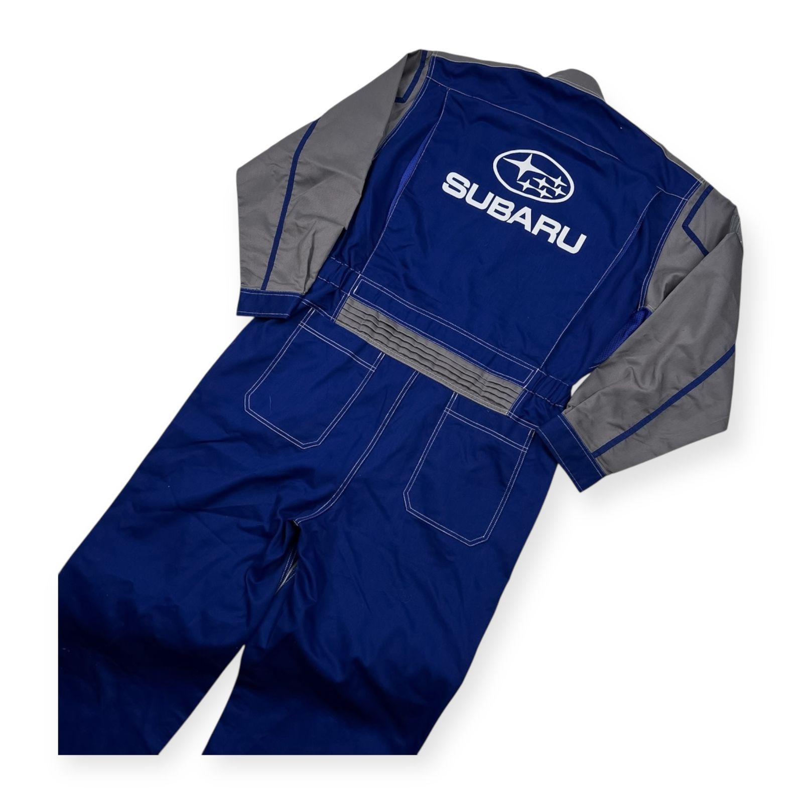 |大きいサイズ|ロゴプリント|ブルー×グレー