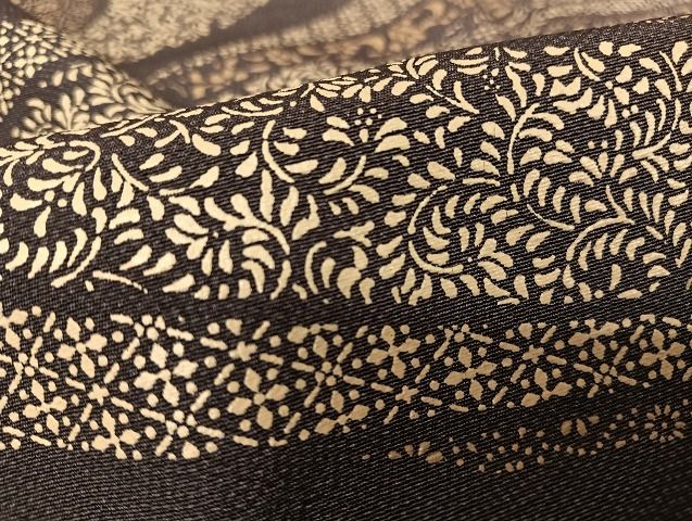 平和屋着物○印傳 訪問着 江戸小紋 流水花文 正絹 逸品 AAAT9447np