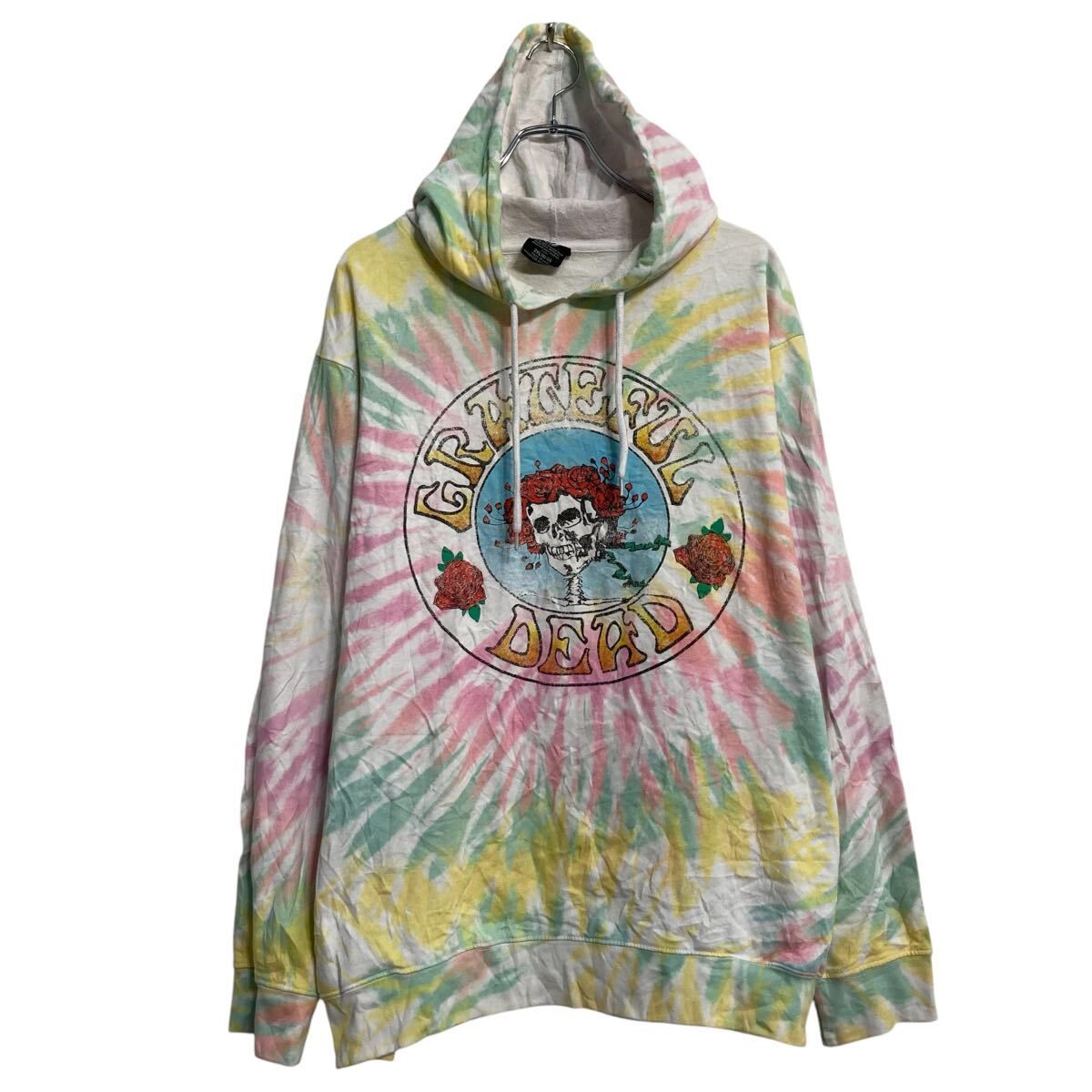 Grateful Dead タイダイスウェット パーカー 2XL グリーン イエロー バンド グレイトフル デッド 古着卸 アメリカ仕入 a611-8354