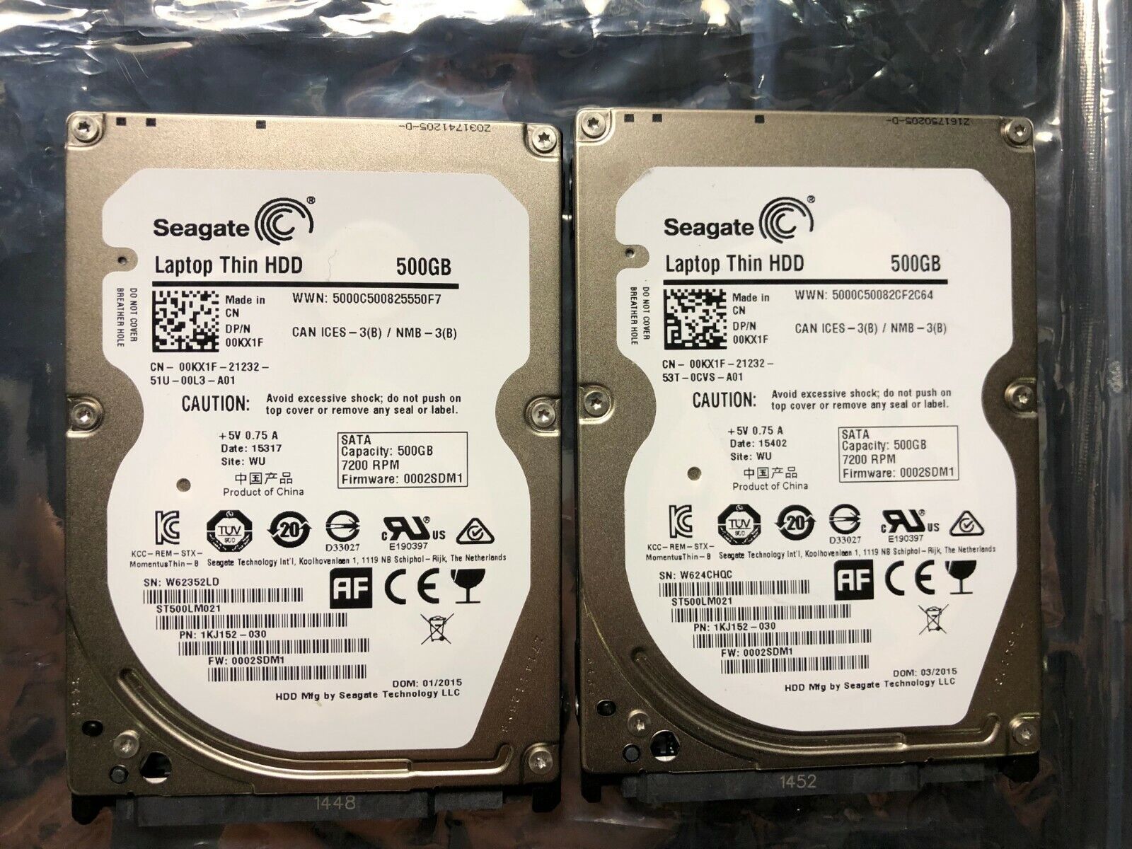 Seagate ラップトップ薄型 HDD 500GB 2.5 インチ (ST500LM021) 2 個、7200RPM