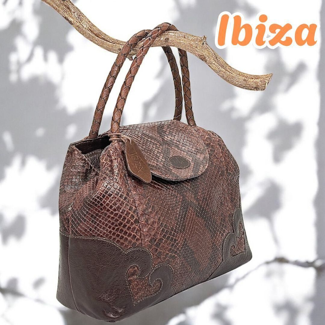 ほぼ未使用品 IBIZA イビザ 本革×蛇革 パイソンレザー ハンドバッグ ヘビ革 ハンドバッグ – イビサ オンラインショップ