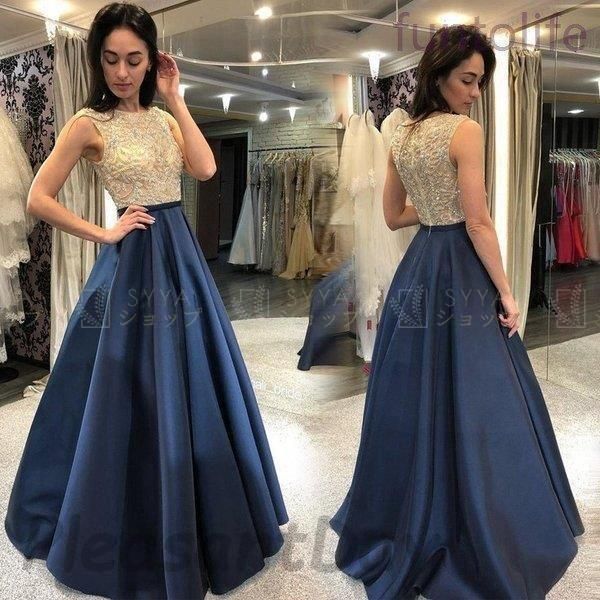 レディースフ ノースリーブワンピースロング丈ウェディングドレス結婚式二次会パーティードレスイブニングドレス演奏会カラオケ大会ステ