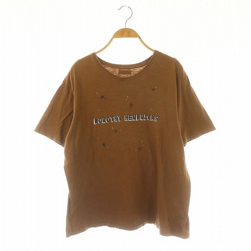 ドロシーヘンドリックス DOROTHYHENDRICKS プリントカットソー Tシャツ 半袖 ブラウンベージュマルチカラー /DO □OS - メルカリ