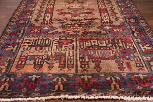RAGU059 洋間や和室にも◎トライバルラグ 86cm×119cm ウール絨毯 アンティーク家具 ヴィンテージ ギャッベ キリム RAGU059 洋間や和室にも◎トライバルラグ 86cm×119cm ウール絨毯