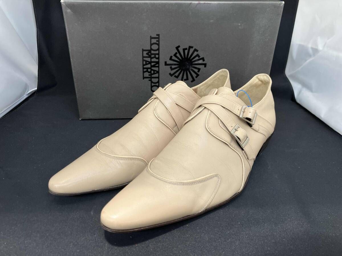 TORNADO MART トルネードマート クロスストラップレザーシューズ size M 26cm相当 TFS0105 ベージュ メンズ 革靴 ドレスシューズ