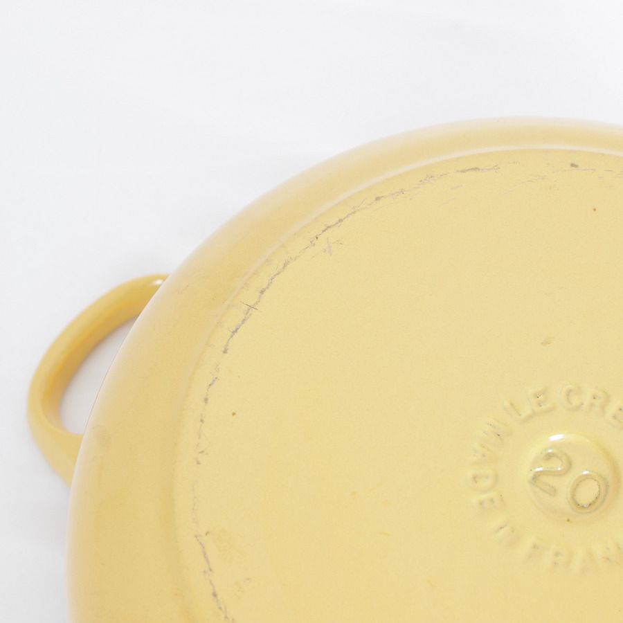 【美品】LE CREUSET　ココット ロンド サフランイエロー　20cm ル・クルーゼ ココット・ロンド 20cm 2501-20-04 サフラン