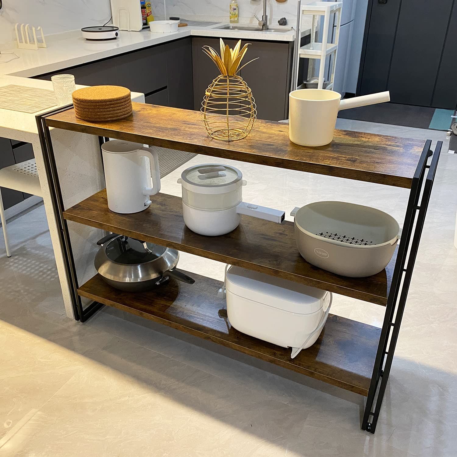 トップ 【在庫処分】オープンシェルフ 3段 ラック 木製 収納 本棚