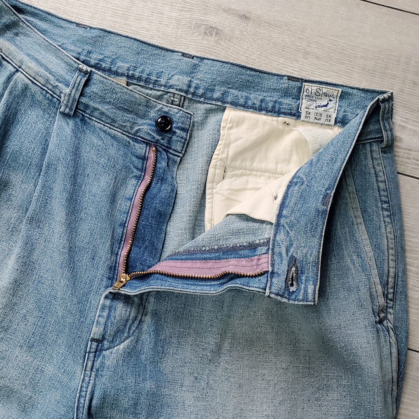 orslowオアスロウ□美品 21年 TWO TUCK DENIM WIDE TROUSERS 2