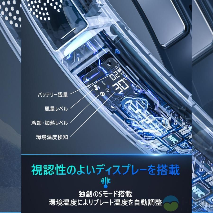 首掛け扇風機 冷却プレート ネッククーラー 2024最強モデル 瞬間冷却 電熱ネックウォーマー 速暖 3つ冷却プレート ペルチェ 強力 5風道送風  静音 熱中症対策 - メルカリ