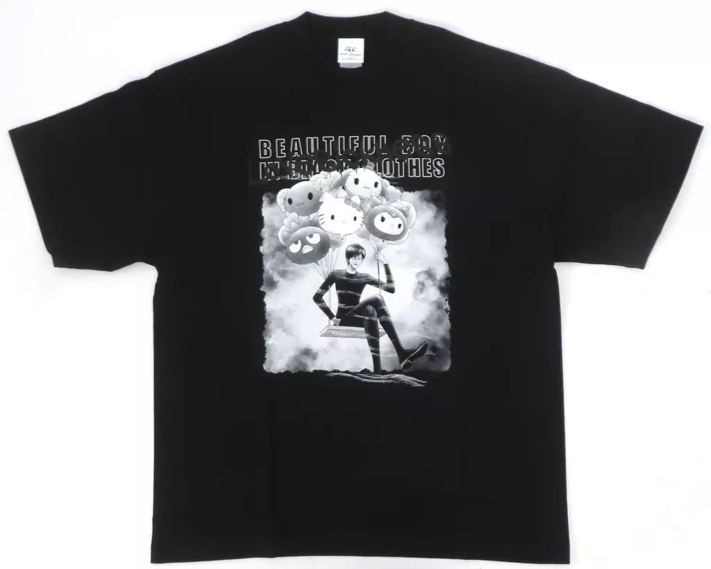 種類・カラー豊富！ Tシャツ 黒服の美少年 浮遊する四ツ辻の美少年 ラギットTシャツ ブラック Lサイズ 伊藤潤二×サンリオキャラクターズ POP UP STORE in PARCO 今日だけ割引