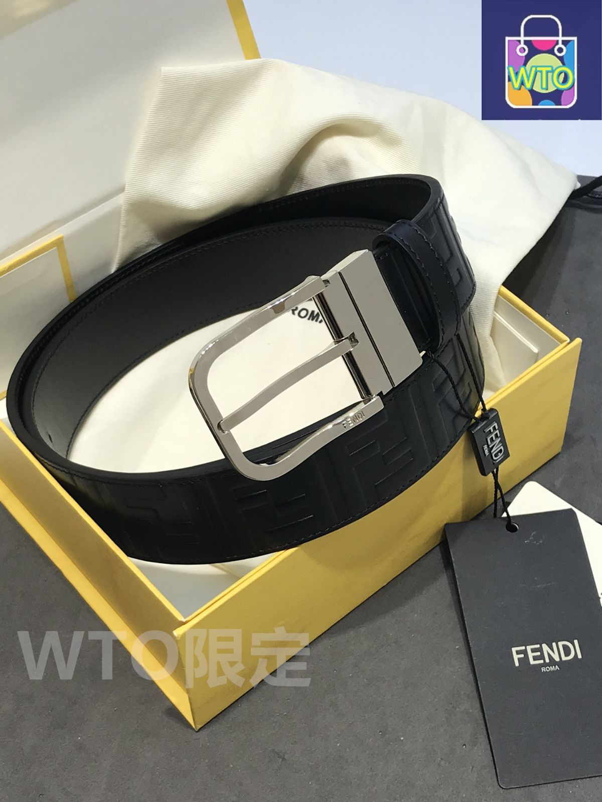 今日WTO】Fendi フェンディ ロゴデザインベルト-1-AP78 - メルカリ