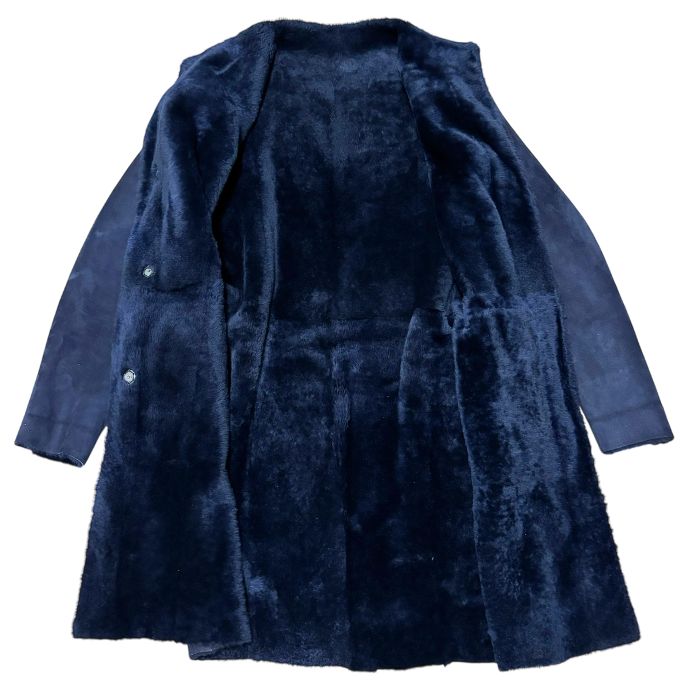 DROMe ドローム ムートン コート リバーシブル イタリア製 ネイビー  