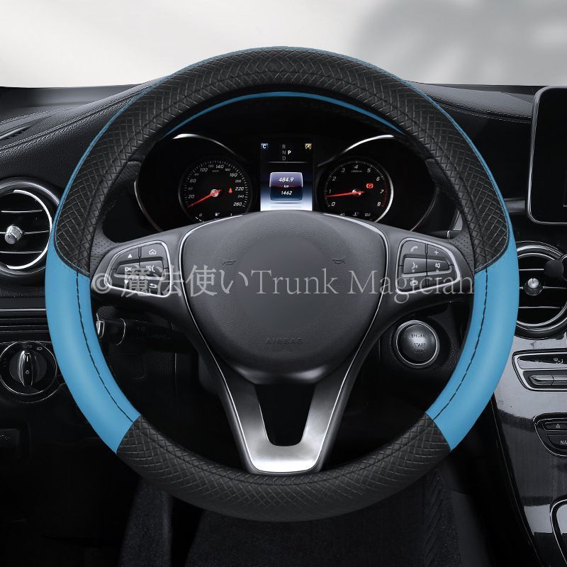 ハマー H2本革 滑りにくい ステアリングカバー 通気性 ダイヤ柄