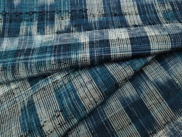 平和屋着物●上質な紬　花織　格子柄　正絹　逸品　CAAZ2577ut 平和屋着物○上質な紬 花織 格子柄 正絹 逸品 CAAZ2577ut