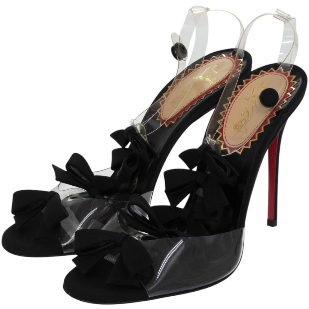クリスチャンルブタン BOW BOW 20ANS 100 20周年 リボン PVC ブラック 黒 サンダル 0367 Christian Louboutin