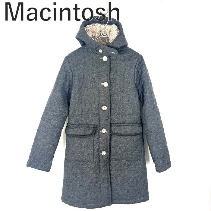 【極美品】 MACKINTOSH ボアキィルティングフードコート グレー M 極美品】 MACKINTOSH ボアキィルティングフードコート グレー M
