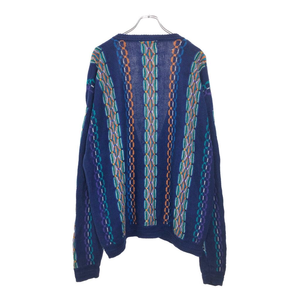 ETCHINGS 3Dニットカーディガン マルチカラー メンズ XL 古着 v4206