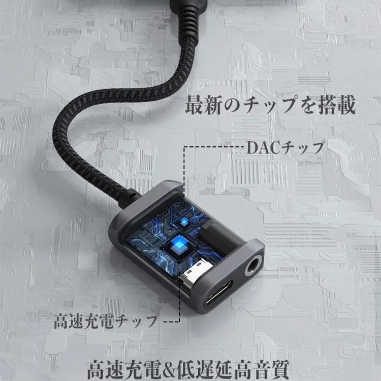 STOUCHI USB TYPE C TO 3.5MM イヤホン変換アダプター 2IN1 DAC搭載