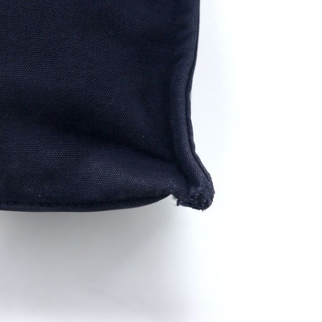 HERMES フランス製 ドーヴィル MM キャンバス トートバッグ ネイビー 