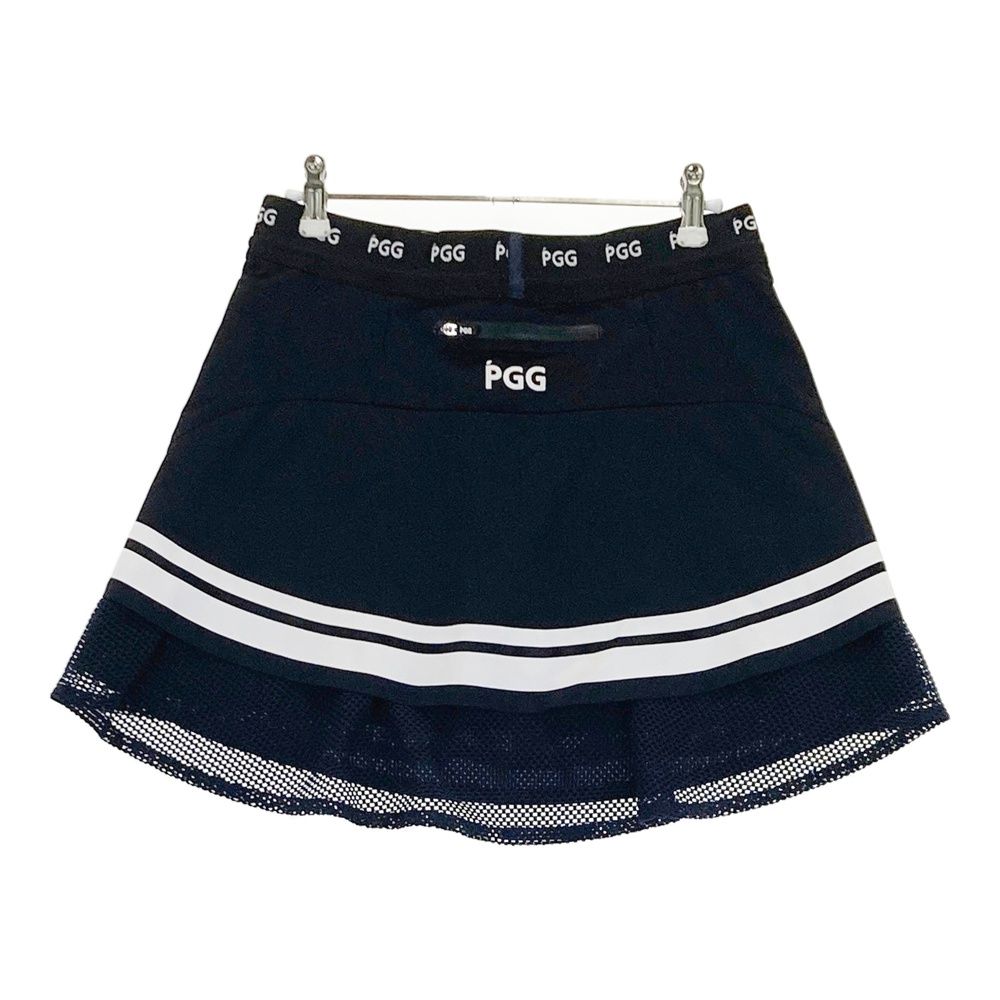 サイズ 0 PGG PEARLY GATES パーリーゲイツ 異素材切替 インナー付きスカート ネイビー系 240101517854 ゴルフウェア レディース ストスト