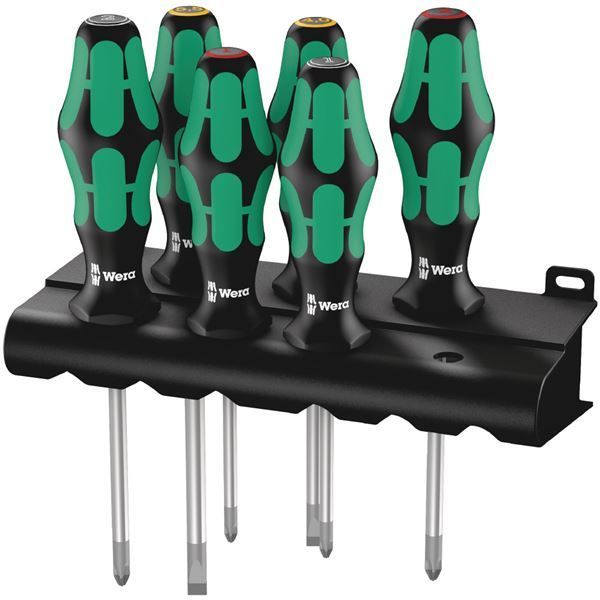 WERA ヴェラ 6本組 Kraftform Plus ハンドル ドライバーセット ラック付 105622 工具 ツール DIY 作業工具 道具