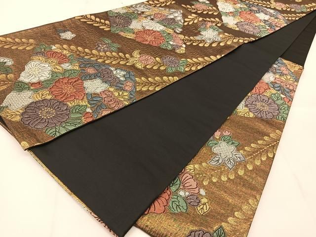 平和屋着物◎六通柄袋帯 辻が花 金銀糸 正絹 逸品 BAAU2211yc