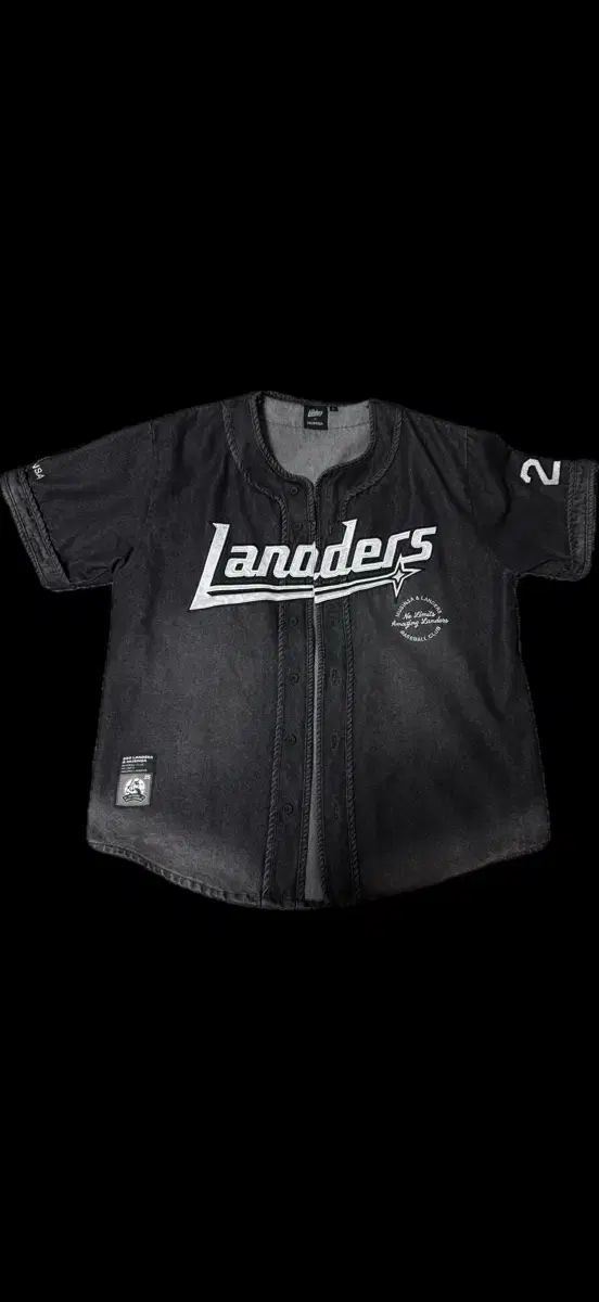 ムシンサ x SSG LANDERS 25 ブラック デニムジャージ L