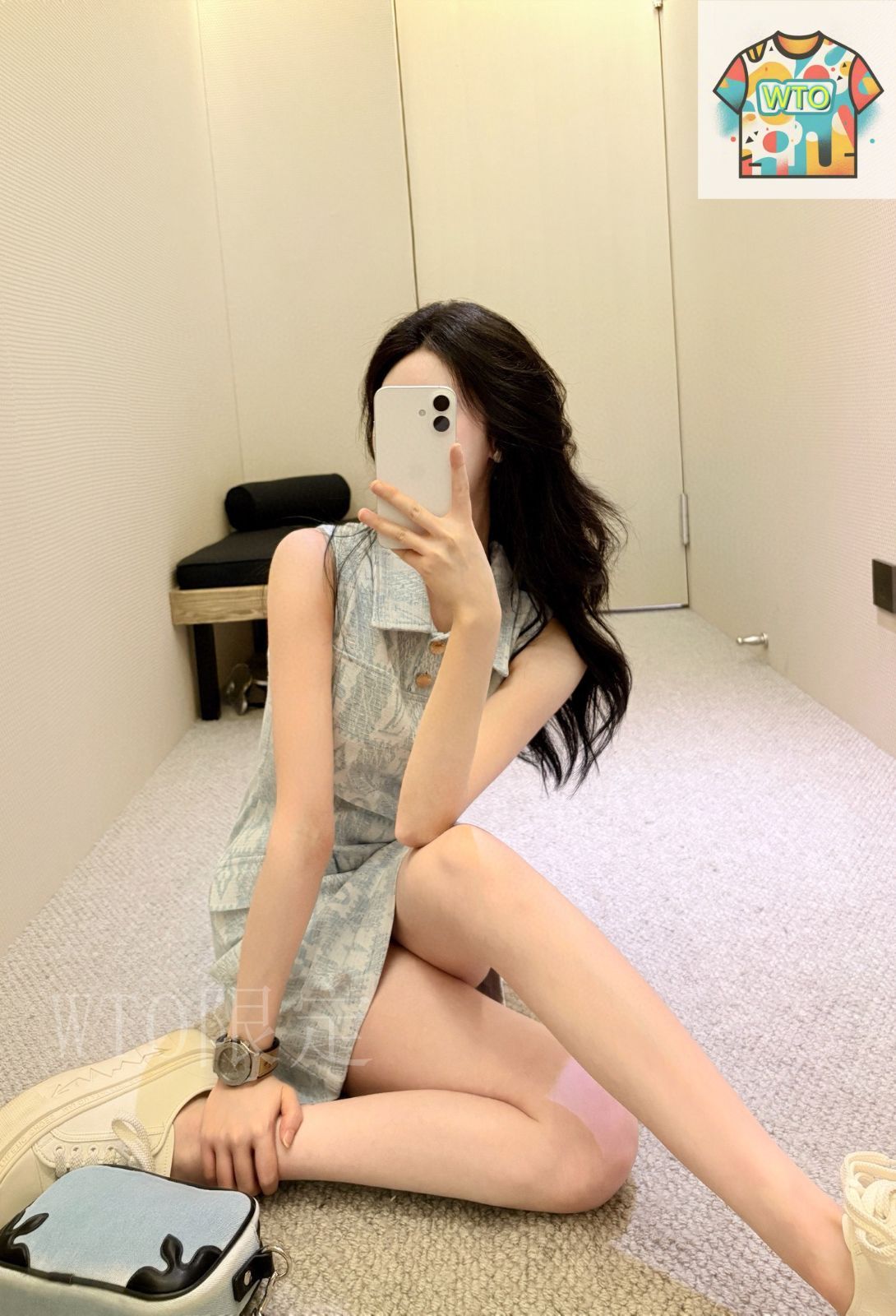 大人可愛い♪【Louis Vuitton】ボタン フロント デニムドレス 今日特価】Louis Vuitton All-Over Jacquard Denim Dress ルイ