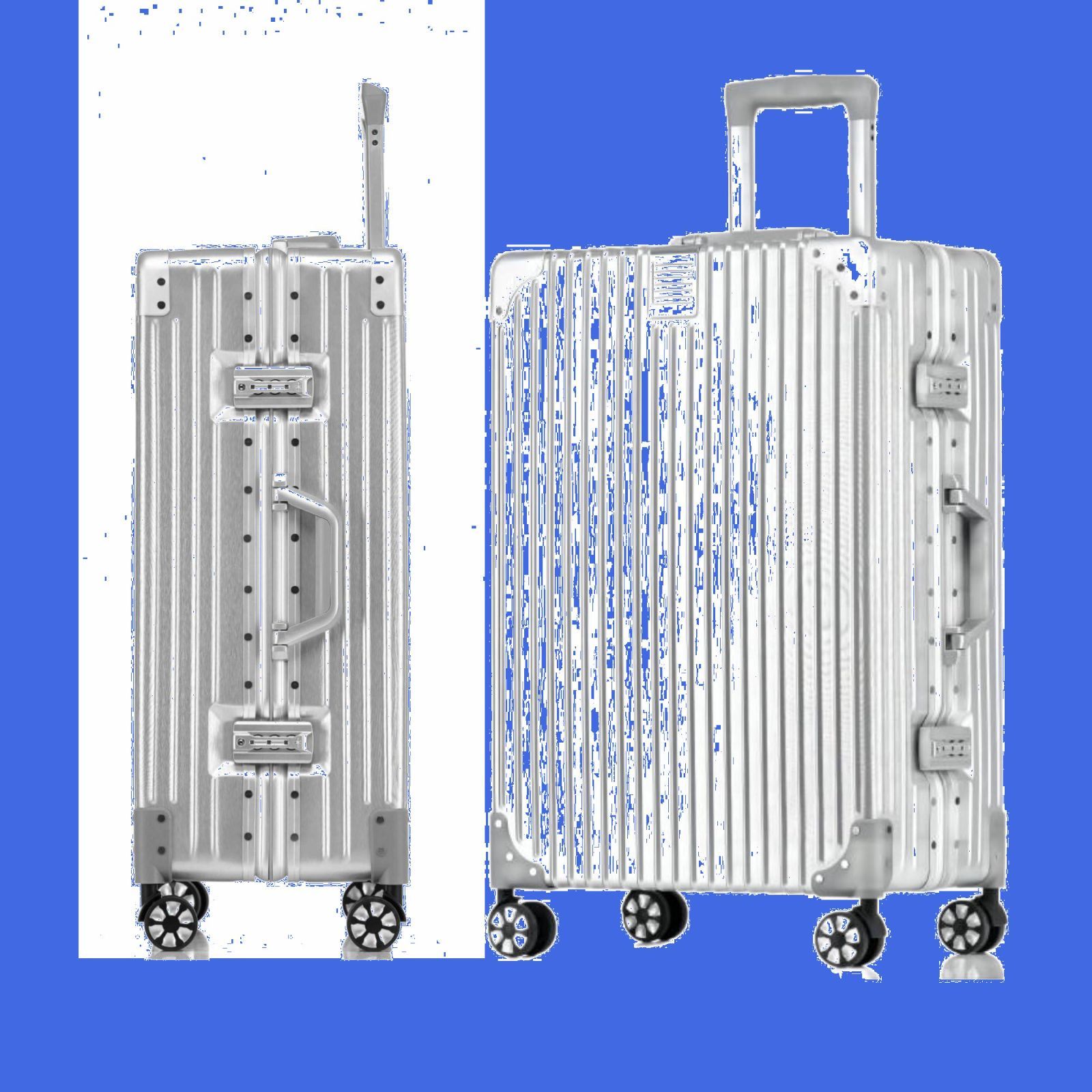 値下げ【新品】シルバーキャリーケース（Mサイズ） アルミ仕様キャリーケース Mサイズ シルバー/シャンパンゴールド