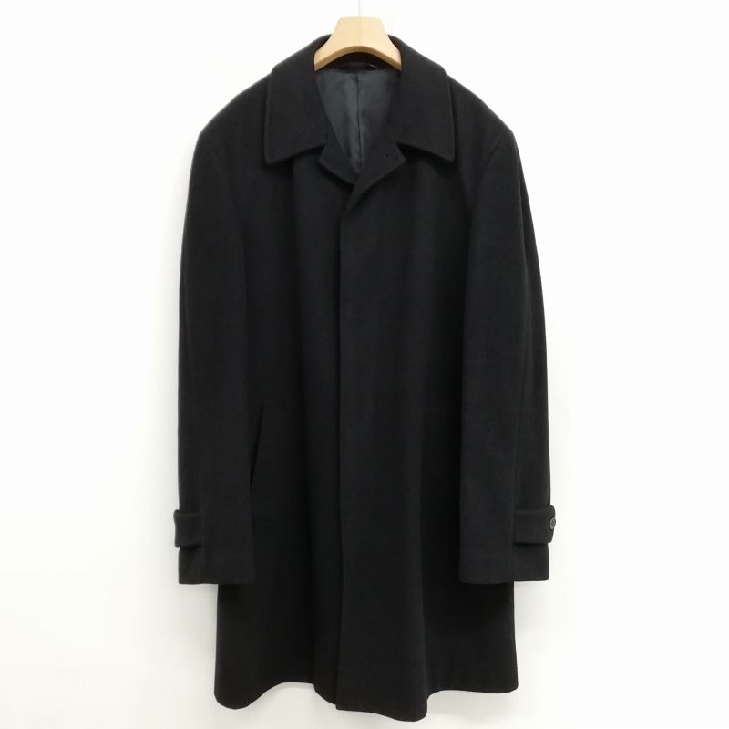ポールスミス PAUL SMITH LONDON アンゴラ メルトン ステン コート 比翼 XL ブラック