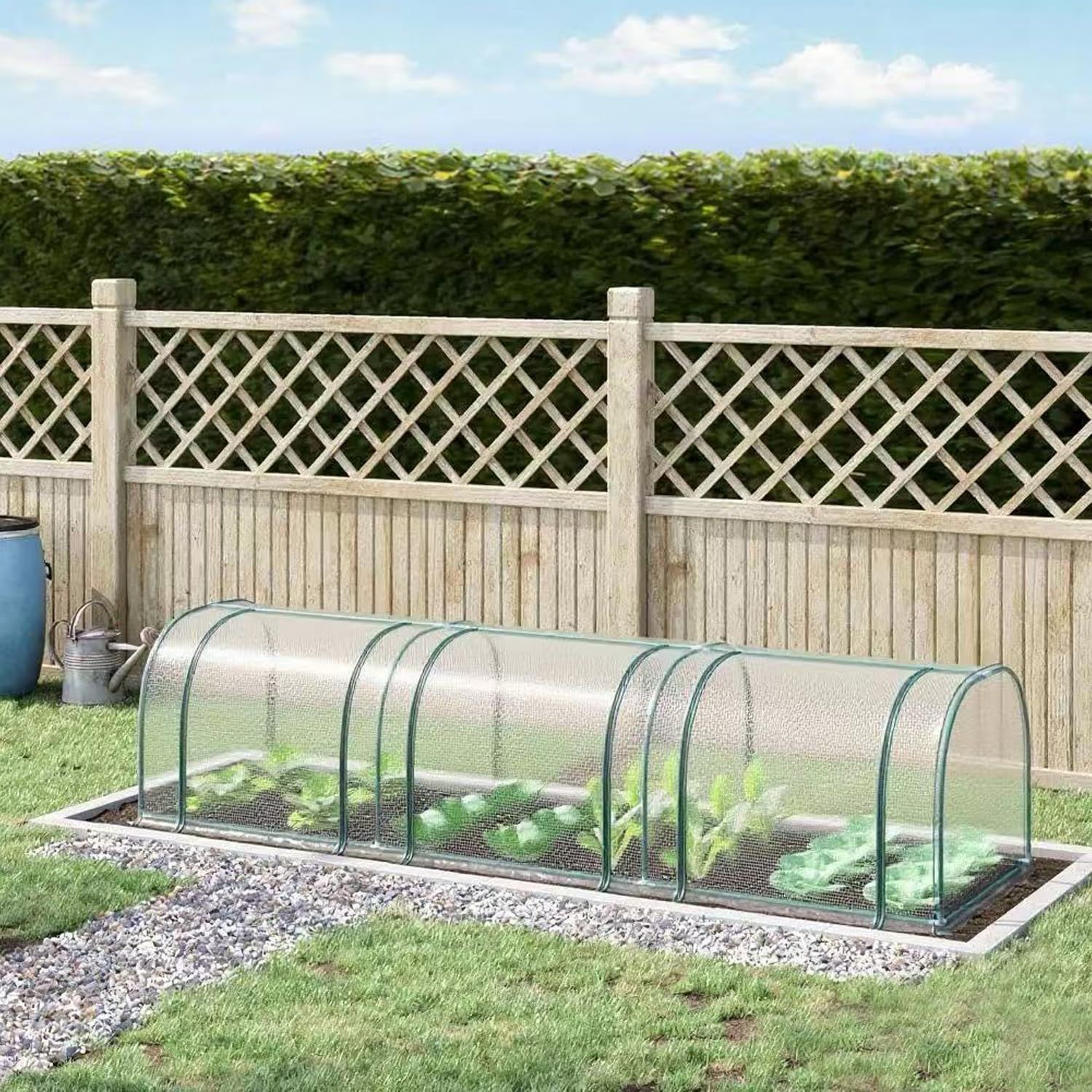 数量 ビニールハウス ビニール温室 PE幅297cm×奥行き100cm×高さ80cm 防水 抗UV 簡易温室 野菜用温室 園芸 棚 植物保温 防雨 防寒 害虫 鳥防止 植物 育苗 温室 園芸 棚 ラック 家庭菜園 ホワイト